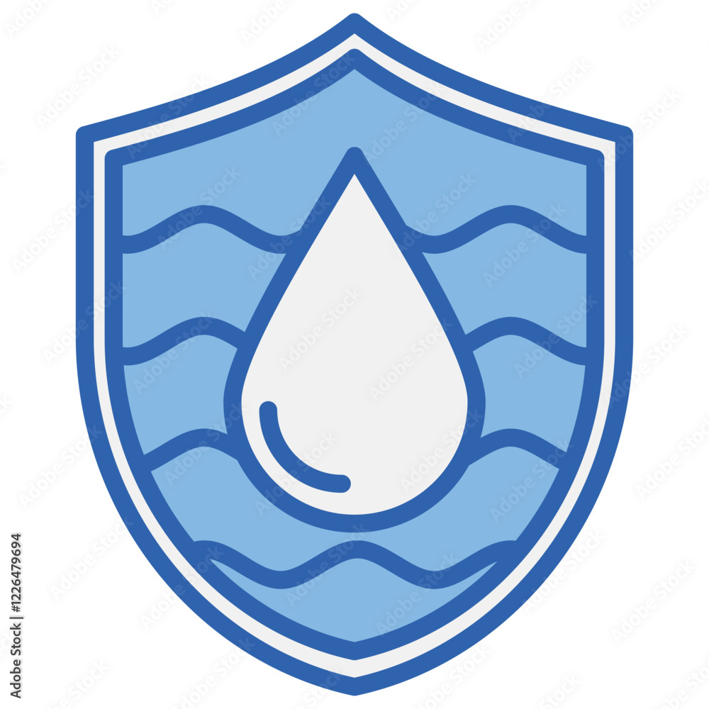 Water Conservation Blue White Icon Water Conservation Blue White Icon