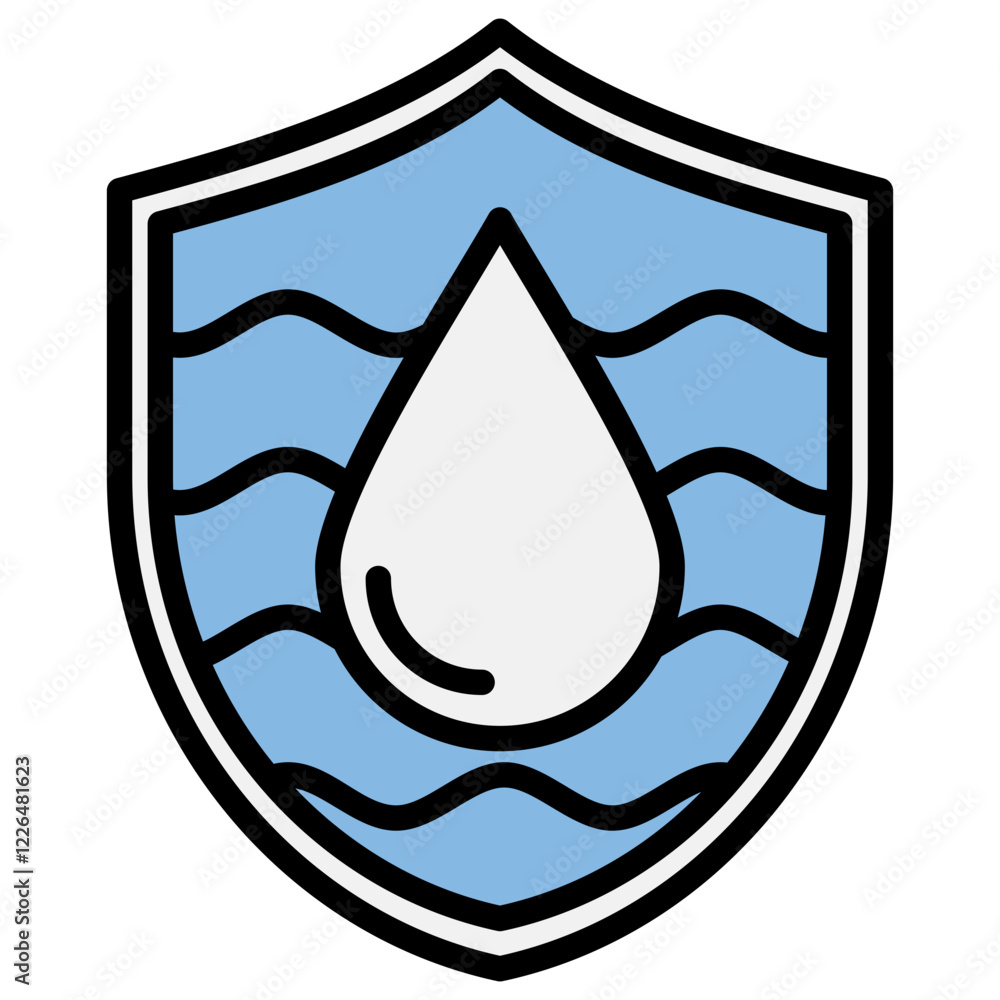 Water Conservation Blue Black Icon Water Conservation Blue Black Icon