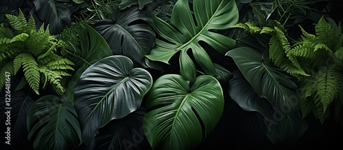 Wallpaper Mural Lush Tropical Foliage: A Dark Green Paradise Torontodigital.ca