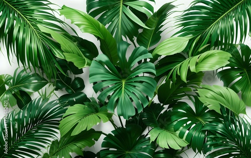 Wallpaper Mural Lush Green Tropical Leaves with Exotic Munster and Palm Foliage for Botanical and Nature-Inspired Designs  Torontodigital.ca