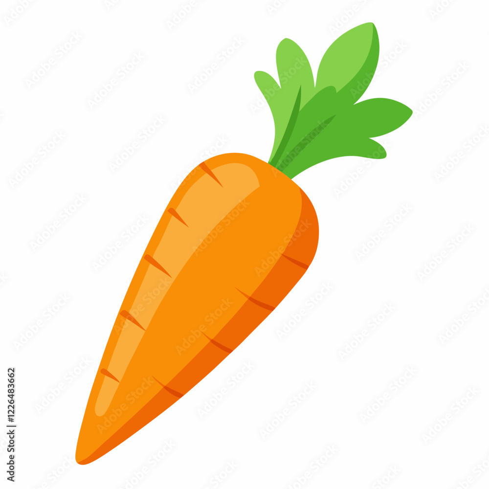 Simple Carrot Silhouette on White Background Simple Carrot Silhouette on White Background