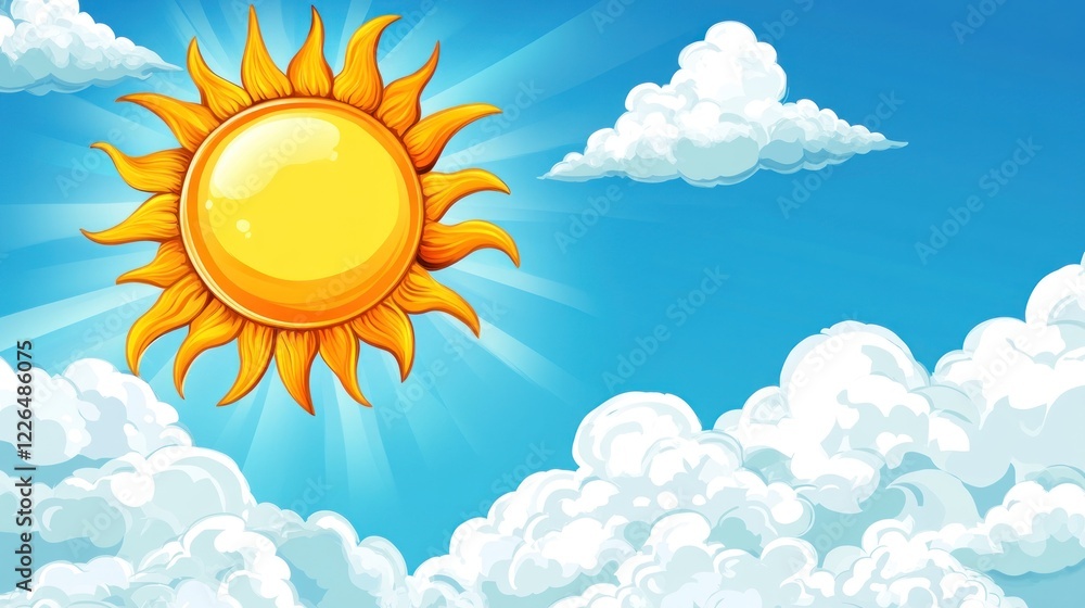Bright Sunny Day with Fluffy Clouds Bright Sunny Day with Fluffy Clouds