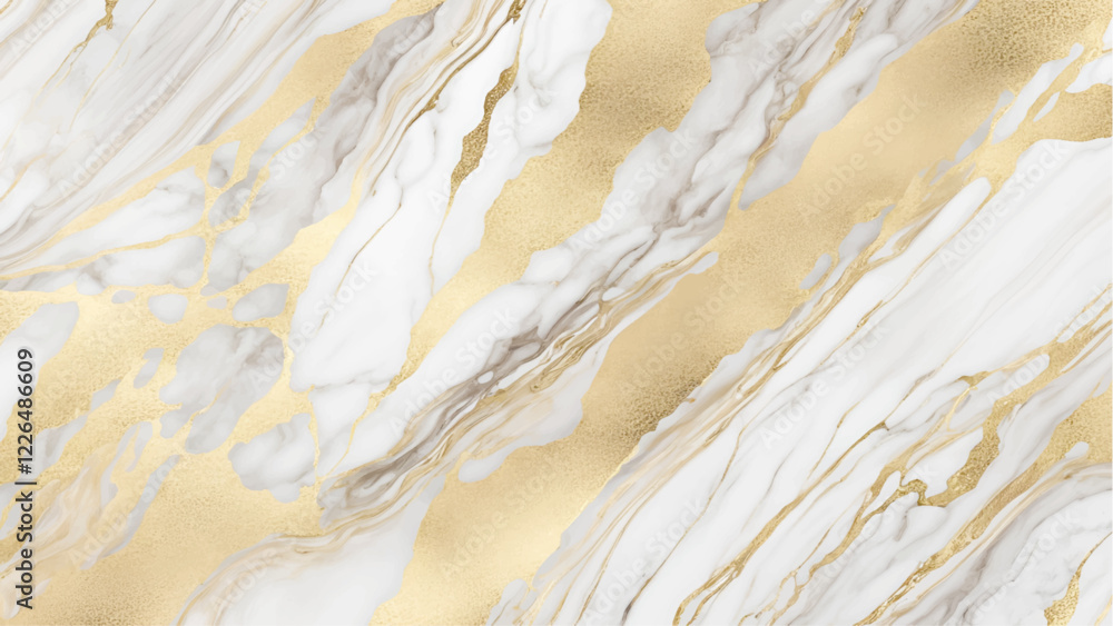 Naklejka premium White and gold marble surface abstract background.