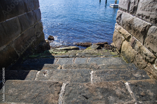 mossy steps to ocean