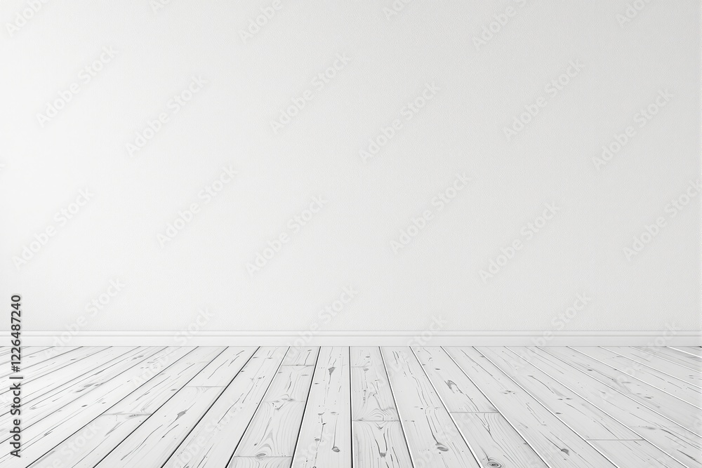 White textured wall and light wooden plank floor in natural tones, minimal and clean design. Ideal for copyspace, product mockups, or layouts. Ai generative White textured wall and light wooden plank floor in natural tones, minimal and clean design. Ideal for copyspace, product mockups, or layouts. Ai generative