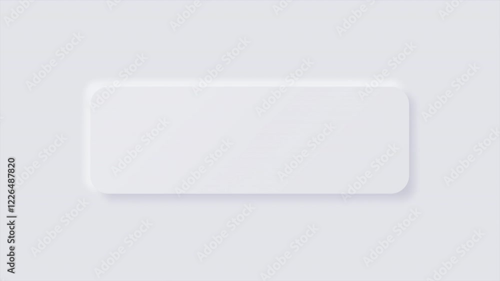 Animation of White rectangle neumorphism button, Minimalist neumorphism podium or stage reveals from top view for placing a product or the object. Animation of White rectangle neumorphism button, Minimalist neumorphism podium or stage reveals from top view for placing a product or the object.