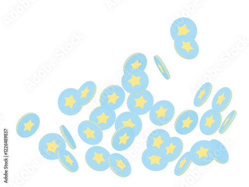 星マークのコイン　水色