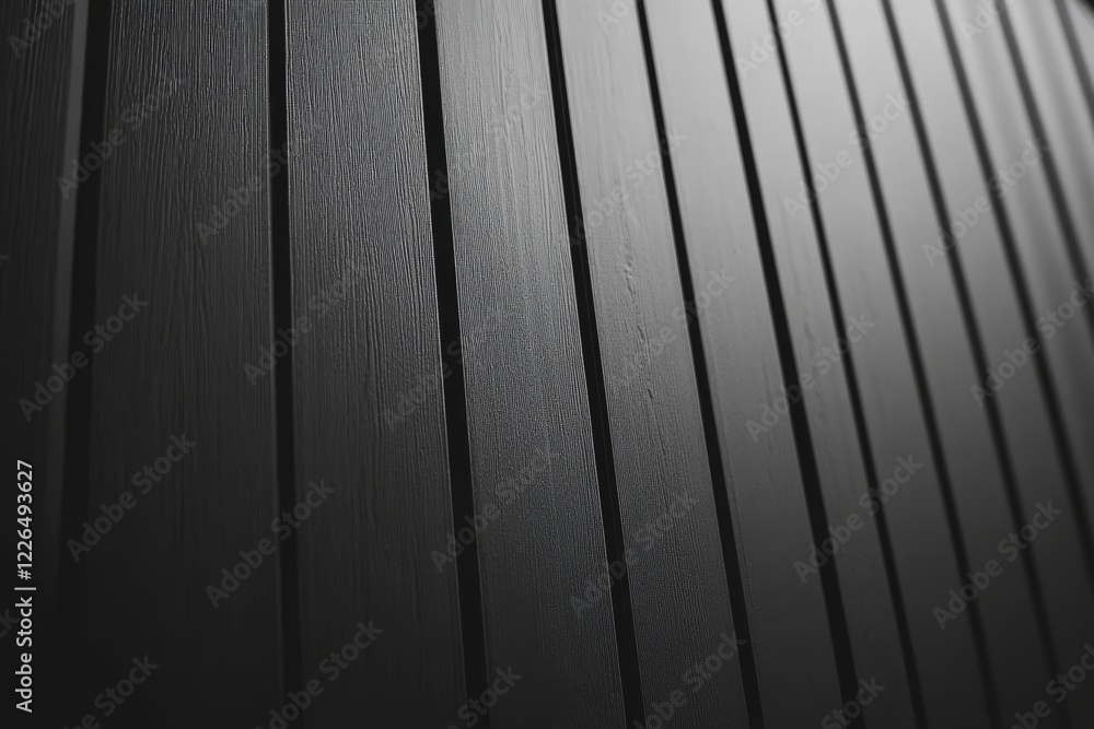 Textured Black Wooden Wall Panels with Vertical Lines and Shadows Textured Black Wooden Wall Panels with Vertical Lines and Shadows