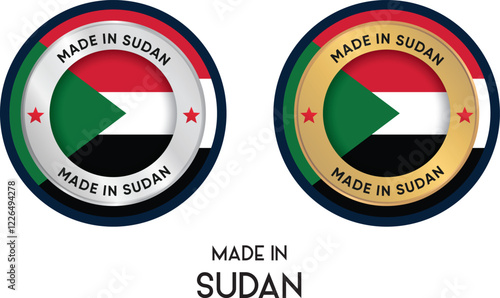 Free Download Made in Sudan. Premium labels, stickers, pointer, badge and symbol of Sudan flag icon. Collection vector illustration - GFXLoad