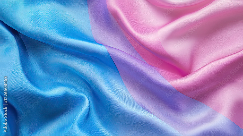 Obraz premium Soft Flowing Silk Fabric in Shades of Blue and Pink Colors