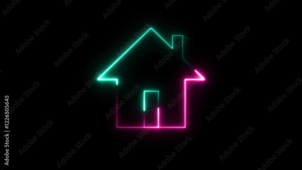 neon house symbol Glowing neon house icon animation. Symbol of home concept. neon house symbol Glowing neon house icon animation. Symbol of home concept.