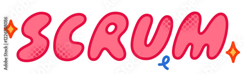 Sticker text scrum