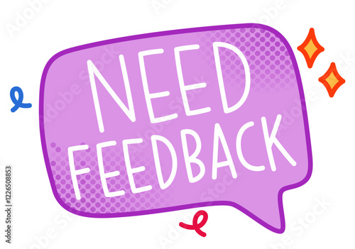 Sticker need feedback text inside speech bubble