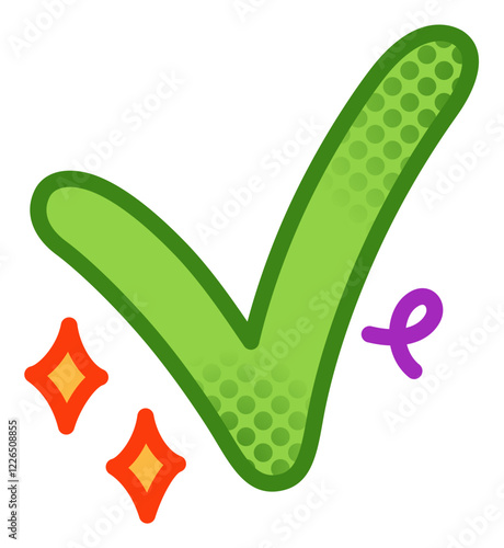 Sticker green check mark