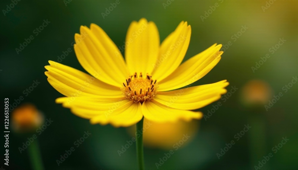 Yellow petals unfolding on a branch of the cosmos flower, petals, colors Yellow petals unfolding on a branch of the cosmos flower, petals, colors