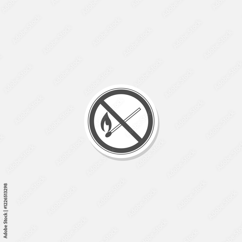 Match forbidden symbol icon sticker isolated on gray background Match forbidden symbol icon sticker isolated on gray background