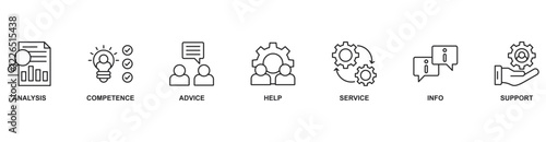 Problem solving icon vector illustration concept with icon of analysis, competence, advice, help, service, info, support