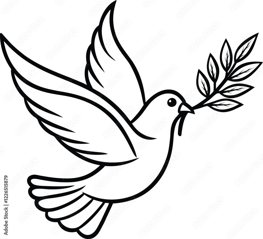 Obraz premium A dove in flight carrying an olive branch.