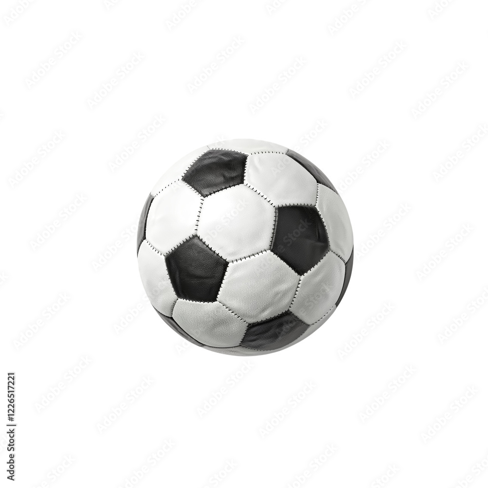 Fototapeta premium Soccer ball isolated on a white background, top view, studio sho