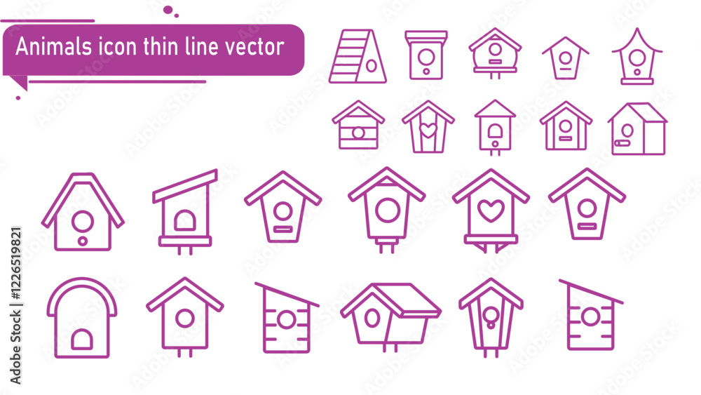 Animals icon thin line vector Animals icon thin line vector