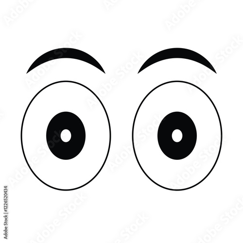 Cartoon funny eyes. comic eyes. cartoon surprised eyes. comic emotions or doodle emoticons. looking expression on white background. eyeballs vector