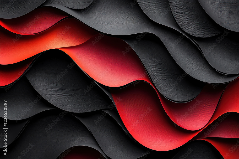 Black and red abstract background with wavy shapes, creating a dynamic and bold visual impact. Black and red abstract background with wavy shapes, creating a dynamic and bold visual impact.