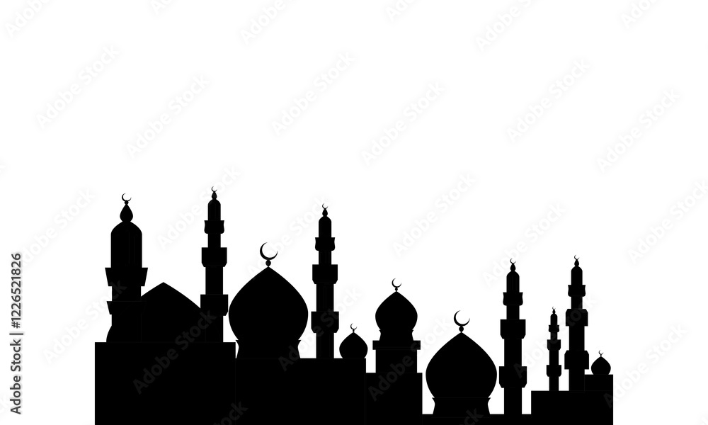 Fototapeta premium Vector Illustration Black Mosque Background