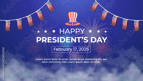 Presidents Day Background Desig suitable for Banner, Poster, Greeting Card.