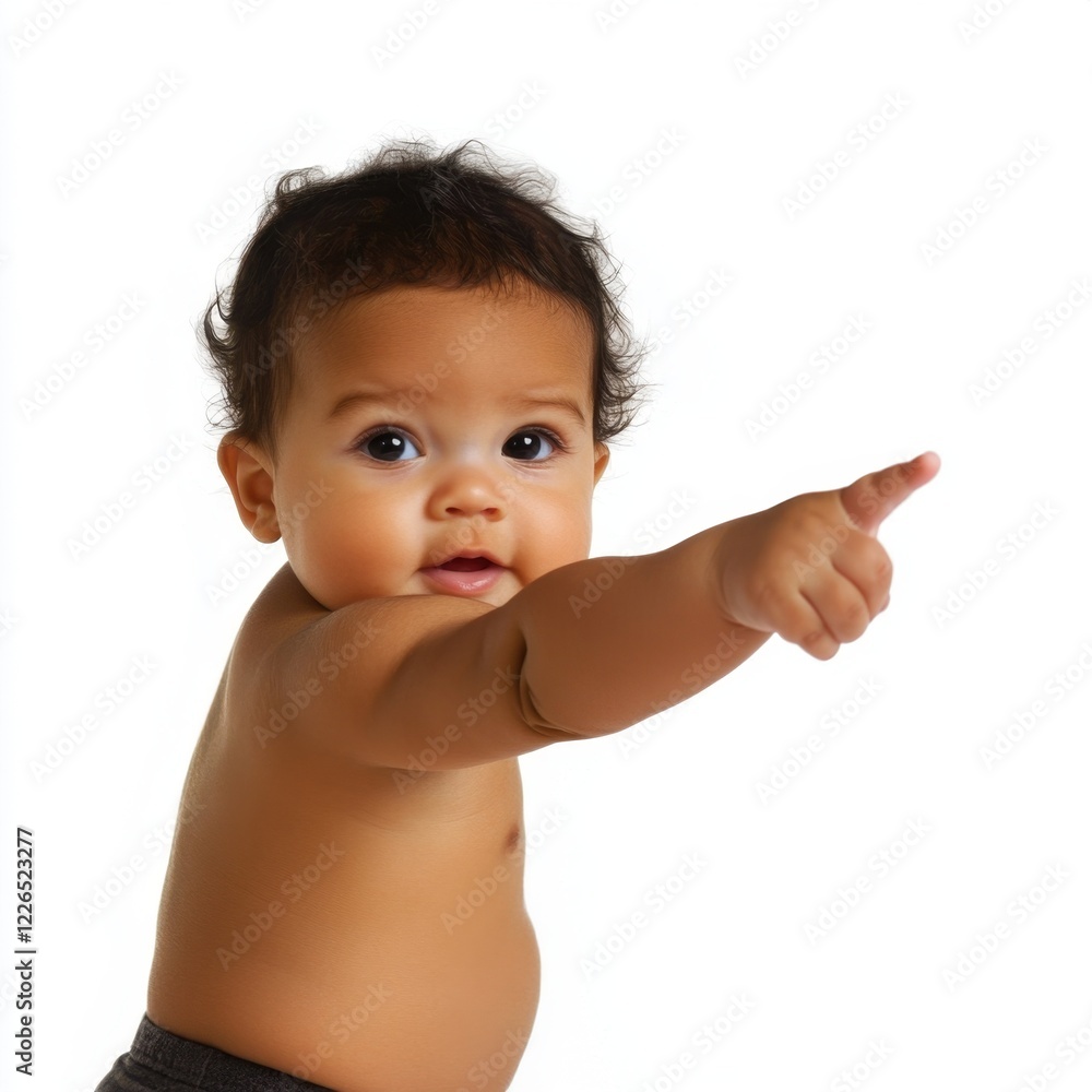 Funny baby with exaggerated facial expression and gesture Funny baby with exaggerated facial expression and gesture