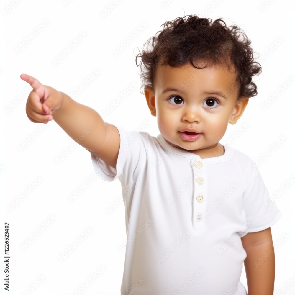 Funny baby with exaggerated facial expression and gesture Funny baby with exaggerated facial expression and gesture