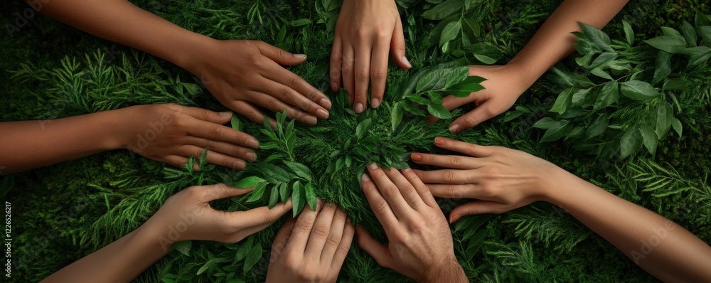 Fototapeta premium Harmony of Hands: A Global Unity for Environmental Conservation