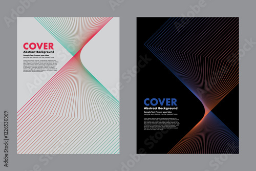 Abstract vector background, featuring a twist gradient lines on clean and dark background. For cover, poster, digital artwork, fully scalable for various creative projects.