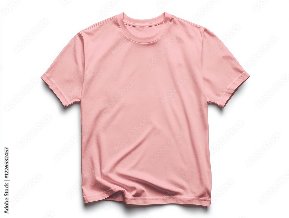 Casual fashion display modern studio plain pastel peach t-shirt minimalist environment top view stylish concept Casual fashion display modern studio plain pastel peach t-shirt minimalist environment top view stylish concept