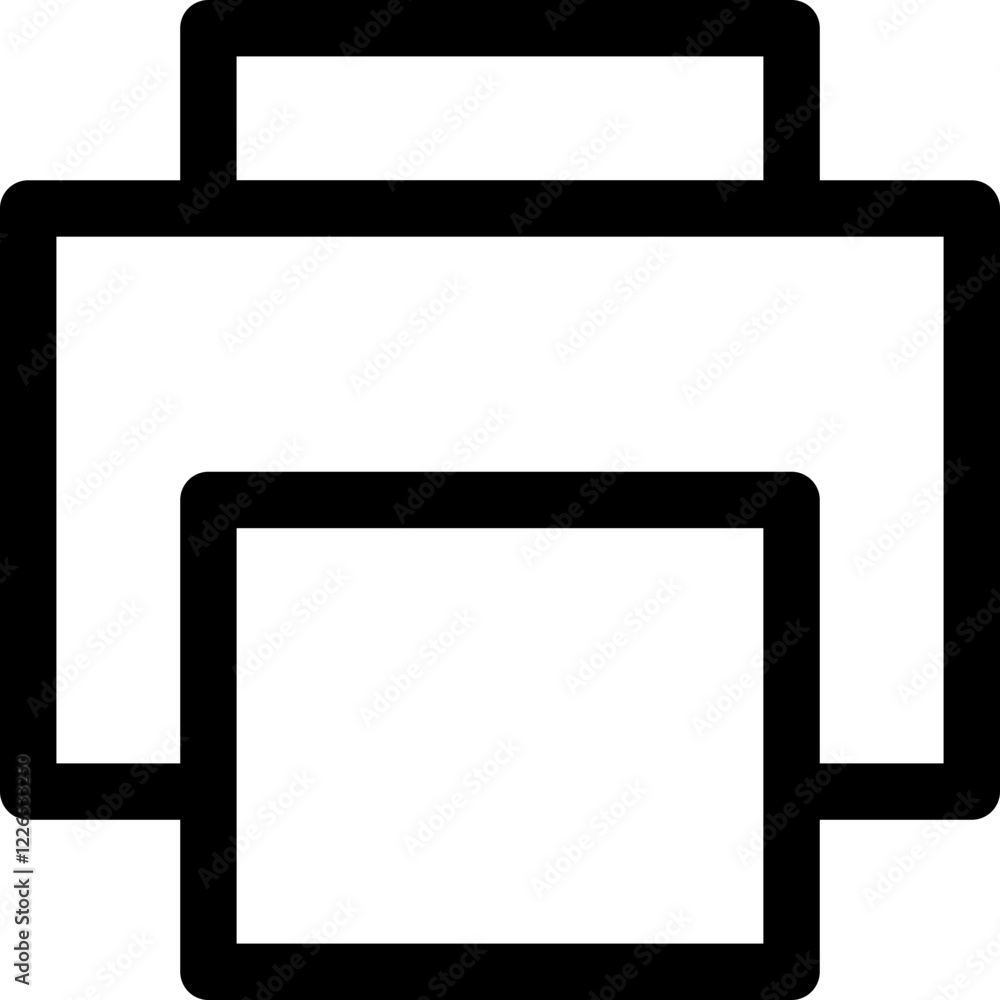 Printer line icon, flat style vector illustration Printer line icon, flat style vector illustration
