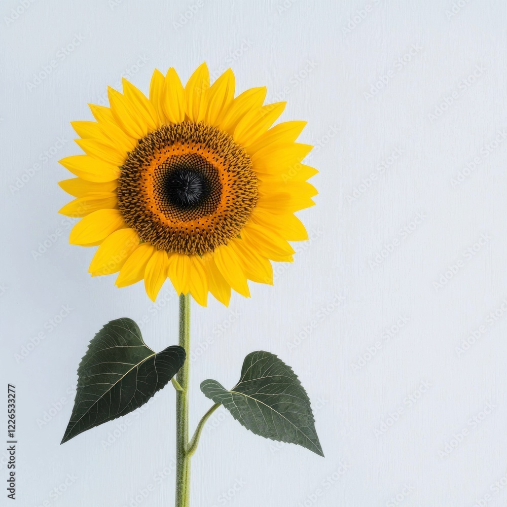 Obraz premium Vibrant Single Sunflower Bloom Yellow Flower Summer Botany Floral Photography Nature I