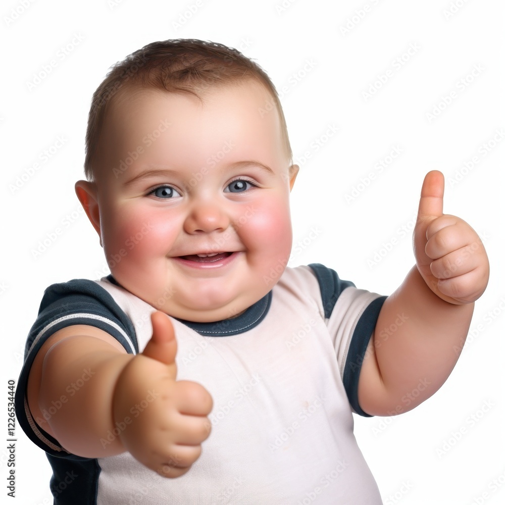 Funny baby with exaggerated facial expression and gesture Funny baby with exaggerated facial expression and gesture