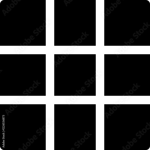3x3 Layout grid glyph icon, flat style vector illustration
