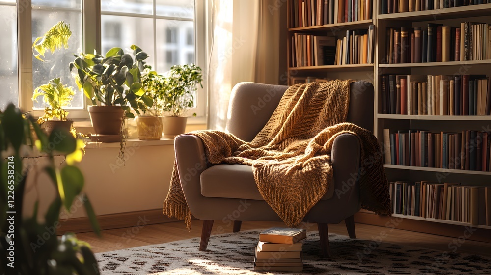 Fototapeta premium Inviting bright reading corner