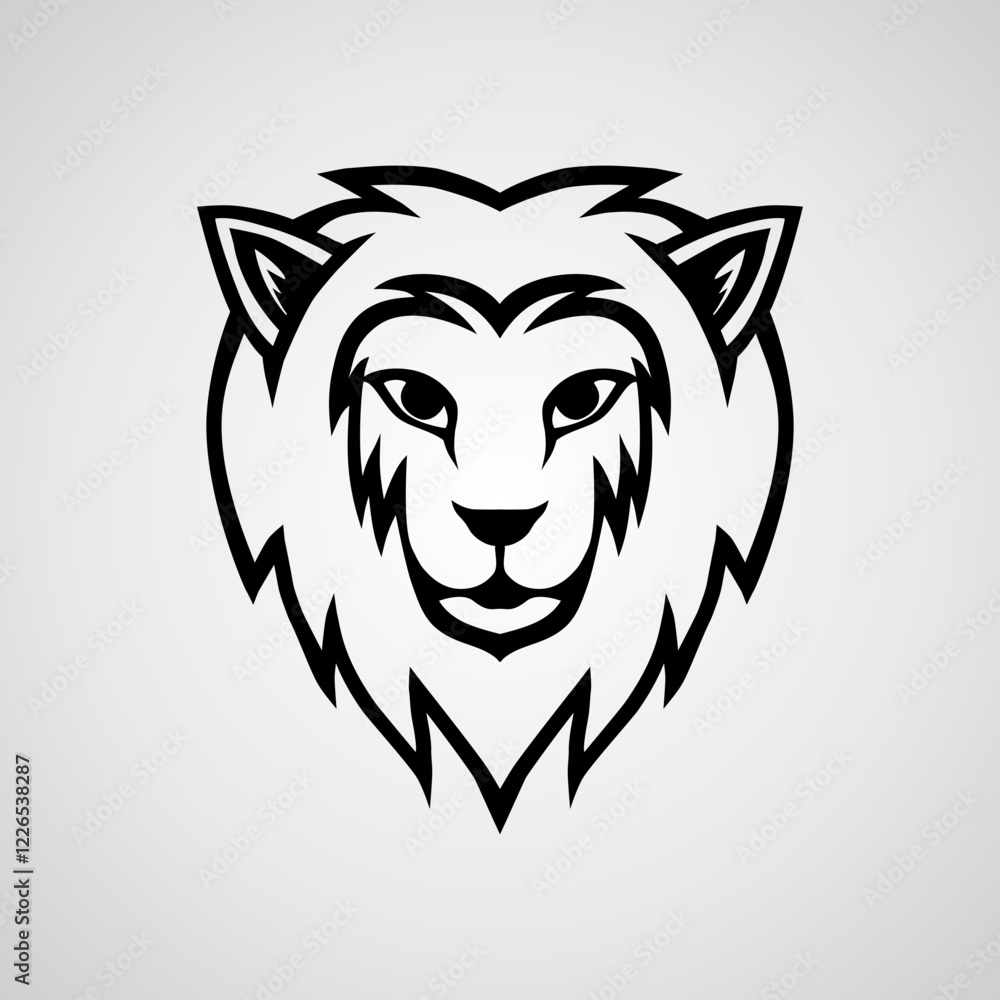 Obraz premium head of a lion vector design, lion icon mascot illustration.