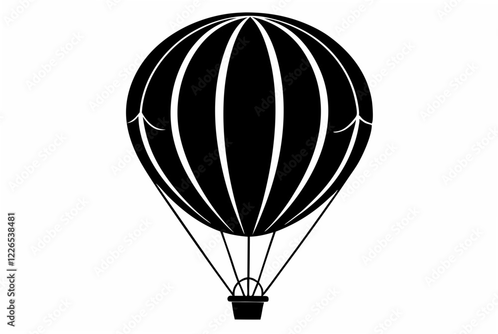 Obraz premium air balloon silhouette vector illustration