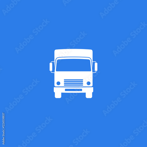 silhouette of box truck view from front