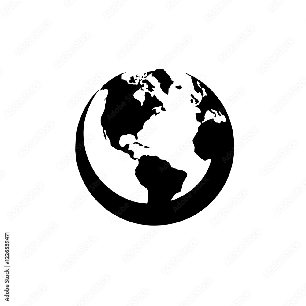Global Symbol: A simple yet powerful icon of a black and white globe, representing the interconnectedness of our world and the vastness of the planet. Global Symbol: A simple yet powerful icon of a black and white globe, representing the interconnectedness of our world and the vastness of the planet.