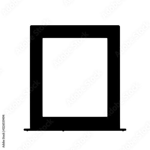 Simple Black Frame: A minimalist black picture frame with a clean, rectangular design, perfect for showcasing artwork or photographs.  The frame sits on a small base.