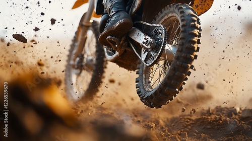 Motocross Rider In Action Dirt Bike Jumps