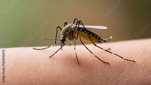 Wallpaper Mural Aedes albopictus, aedes aegypti mosquito, virus zika, dengue, Chikungunya, Mayaro, Yellow fever on human skin Torontodigital.ca