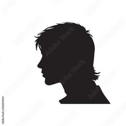 silhouette of a man with a smile, silhouette of a woman, silhouette of a man