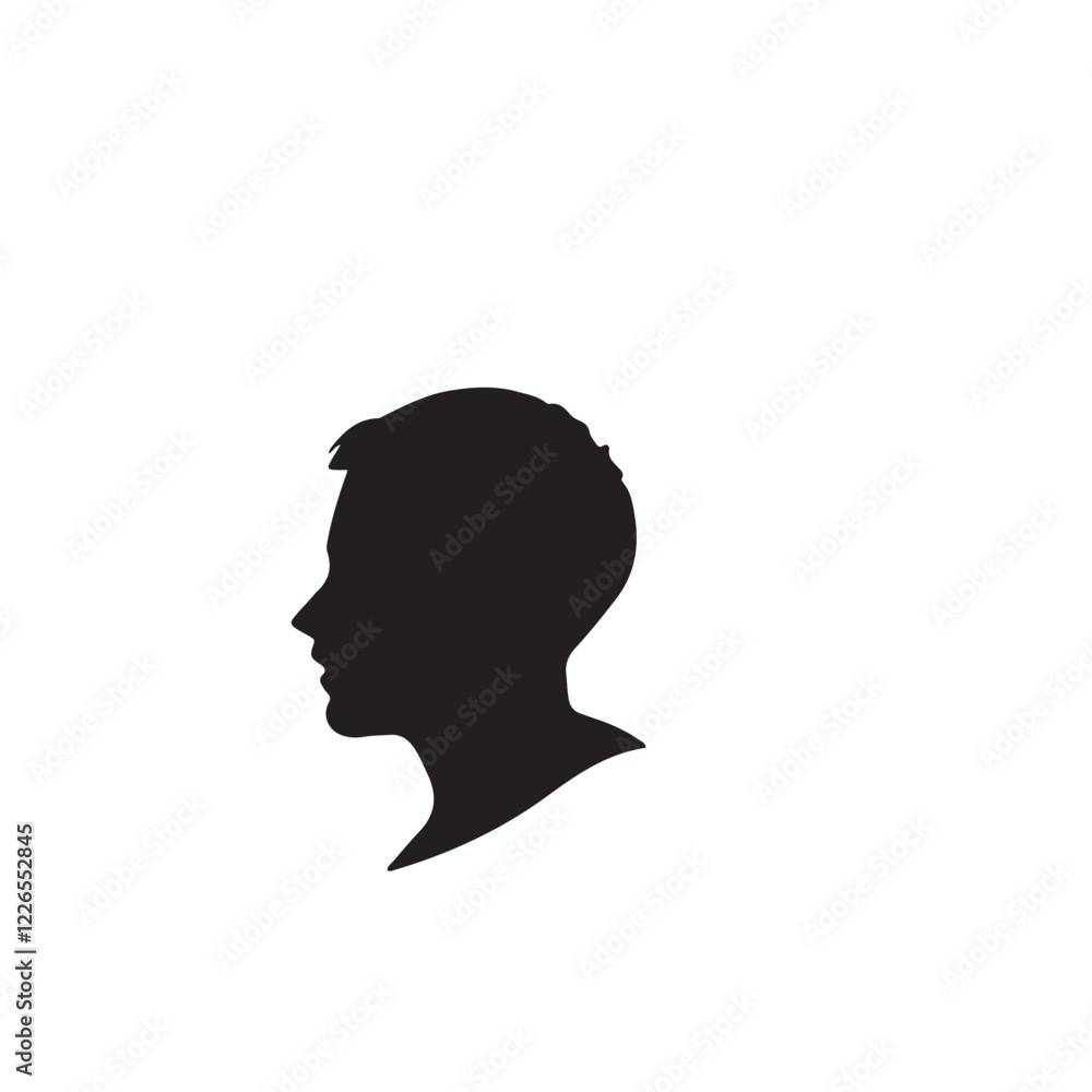 silhouette of a person with a hair vector on white background silhouette of a person with a hair vector on white background