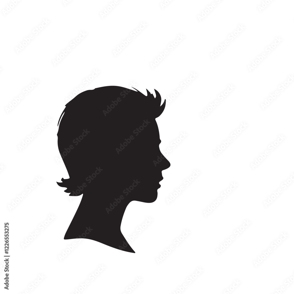 silhouette of a person with a hair vector on white background silhouette of a person with a hair vector on white background