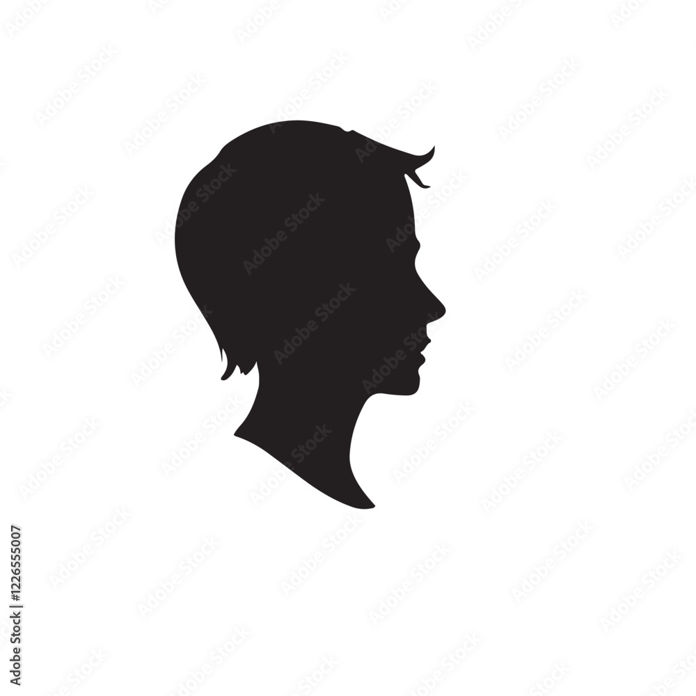 silhouette of a person with a hair vector on white background silhouette of a person with a hair vector on white background