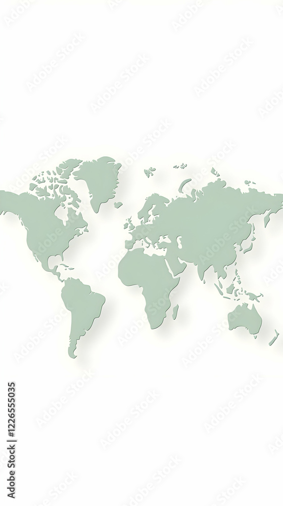 Naklejka premium Pale green world map, global connection, travel brochure background